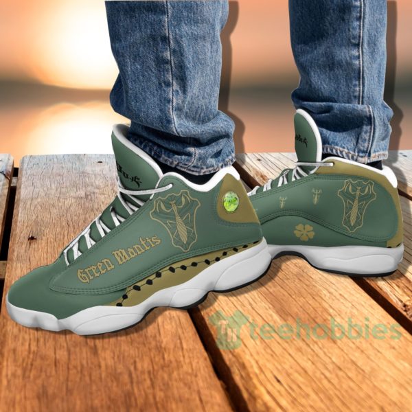 green mantis custom black clover anime air jordan 13 shoes 4 DKNmK 600x600px Green Mantis Custom Black Clover Anime Air Jordan 13 Shoes