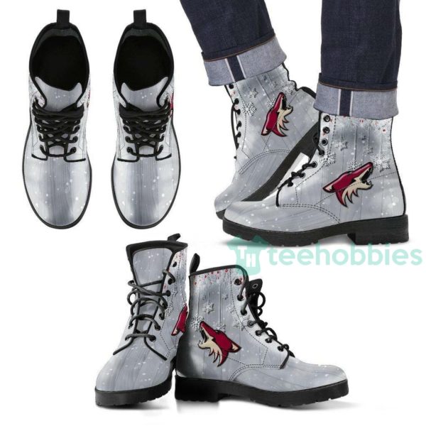 grey arizona coyotes leather boots shoes 1 3aLFK 600x600px Grey Arizona Coyotes Leather Boots Shoes