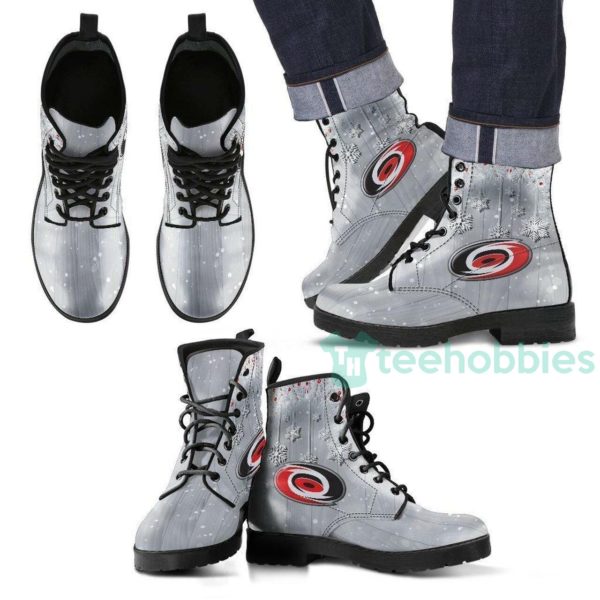 grey carolina hurricanes leather boots shoes 1 1GnWT 600x600px Grey Carolina Hurricanes Leather Boots Shoes