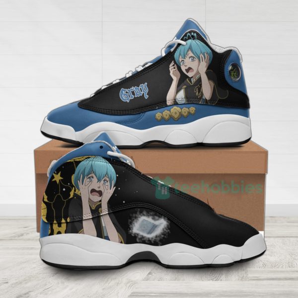 grey custom black clover anime air jordan 13 shoes 1 ELsGA 600x600px Grey Custom Black Clover Anime Air Jordan 13 Shoes