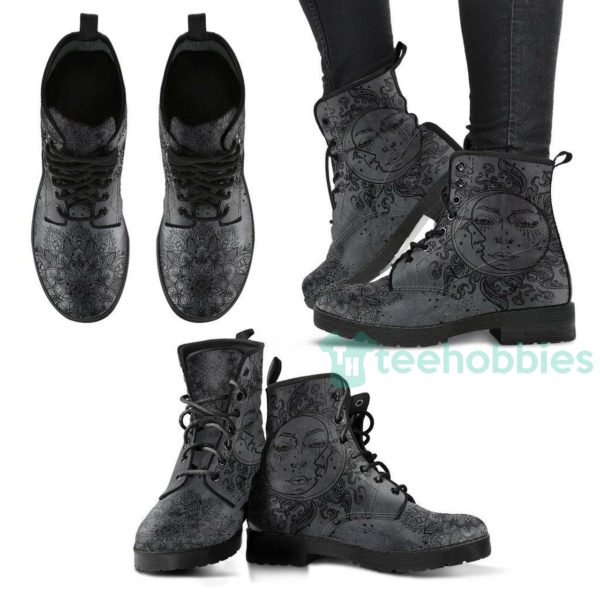 grey sun and moon handcrafted leather boots shoes 1 QQw7d 600x600px Grey Sun And Moon Handcrafted Leather Boots Shoes