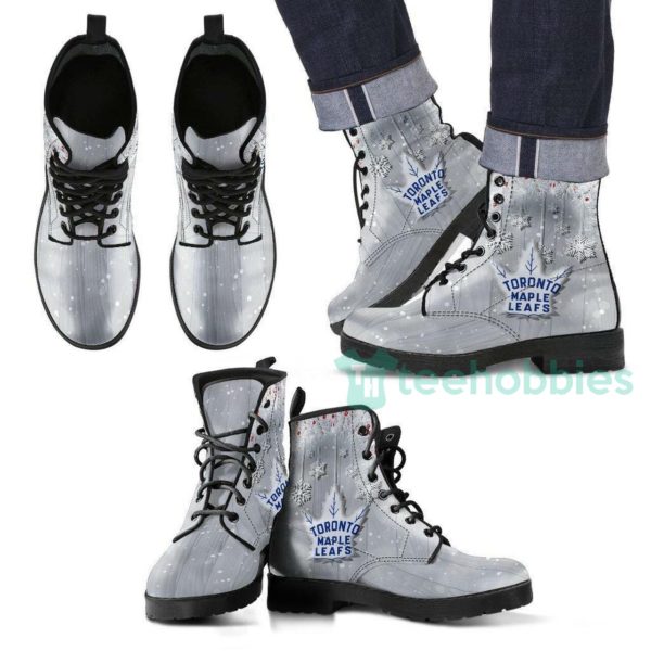 grey toronto maple leafs leather boots shoes 1 FiQG0 600x600px Grey Toronto Maple Leafs Leather Boots Shoes