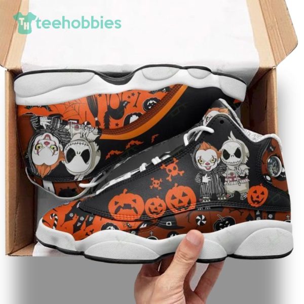 halloween jack pennywise pumpkin shoes form air jordan 13 sneakers shoes 1 fuioX 600x600px Halloween Jack Pennywise Pumpkin Shoes Form Air Jordan 13 Sneakers Shoes