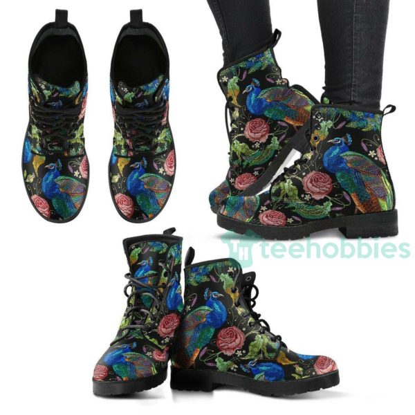 handcrafted artful peacock leather boots shoes 1 ZWpuu 600x600px Handcrafted Artful Peacock Leather Boots Shoes