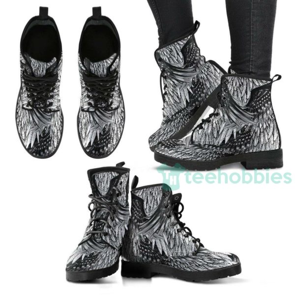 handcrafted artistic feathered leather boots shoes 1 VpVGz 600x600px Handcrafted Artistic Feathered Leather Boots Shoes