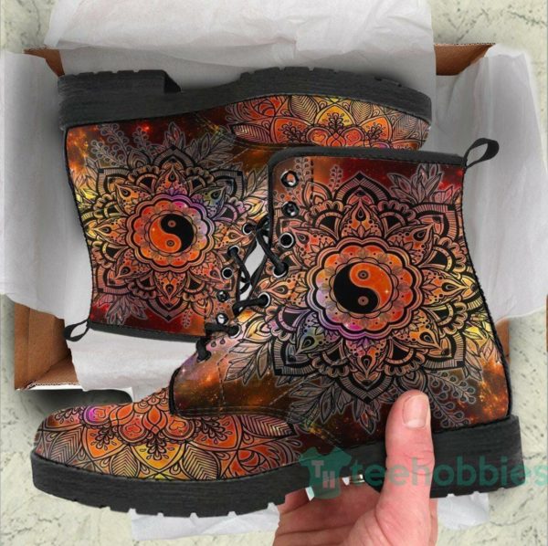 handcrafted colorful yinyang leather boots shoes 1 cSwla 600x598px Handcrafted Colorful Yinyang Leather Boots Shoes