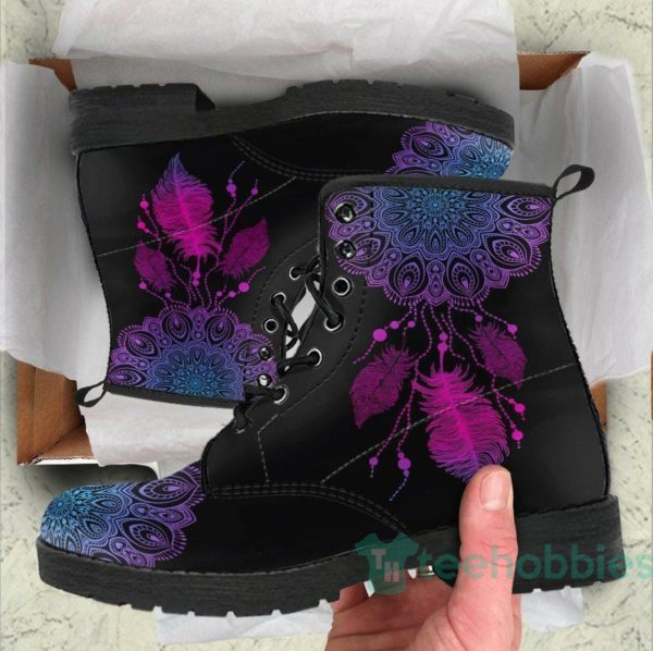 handcrafted dream catcher black leather boots shoes 1 TPj8l 600x598px Handcrafted Dream Catcher Black Leather Boots Shoes