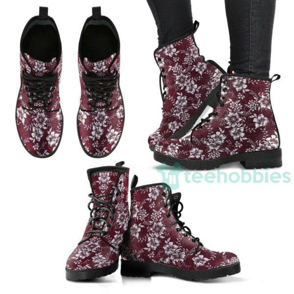 handcrafted floral 3 leather boots shoes 1 95hV8 600x600px Handcrafted Floral 3 Leather Boots Shoes