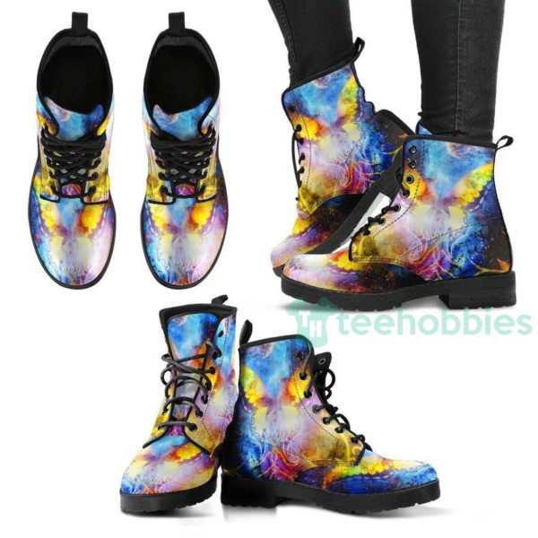handcrafted galaxy butterfly leather boots shoes 1 StFwJ 600x600px Handcrafted Galaxy Butterfly Leather Boots Shoes