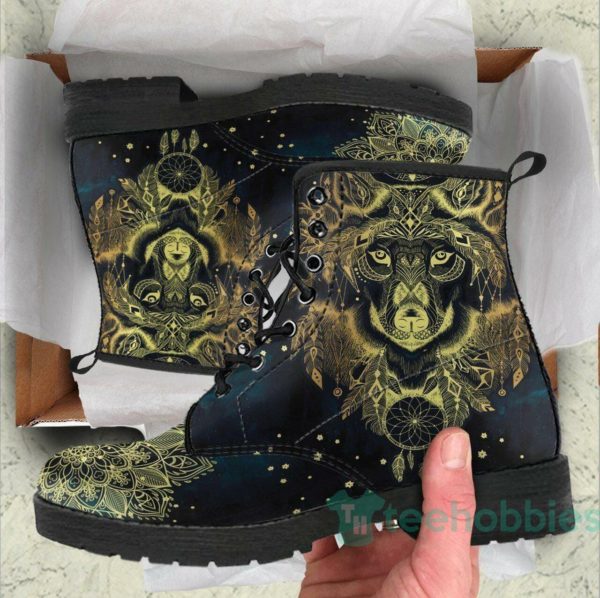 handcrafted golden wolf leather boots shoes 1 dJLJv 600x598px Handcrafted Golden Wolf Leather Boots Shoes