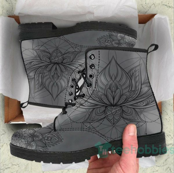 handcrafted gray lotus leather boots shoes 1 PlzET 600x598px Handcrafted Gray Lotus Leather Boots Shoes