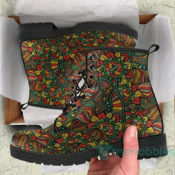 handcrafted hippie flowers leather boots shoes 1 xHxSY 600x598px Handcrafted Hippie Flowers Leather Boots Shoes