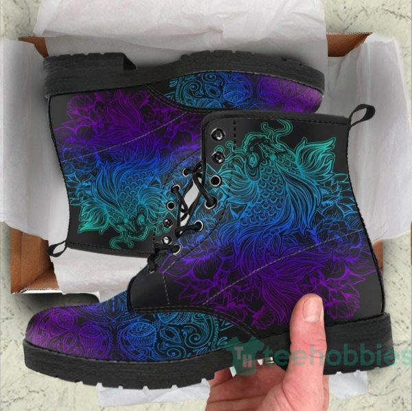 handcrafted koi mandala leather boots shoes 1 SG8Vf 600x598px Handcrafted Koi Mandala Leather Boots Shoes