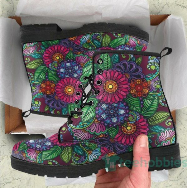 handcrafted mandala flowers leather boots shoes 1 ULhe3 600x603px Handcrafted Mandala Flowers Leather Boots Shoes