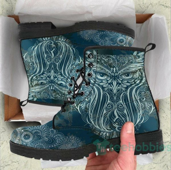 handcrafted owl leather boots shoes 1 alLYf 600x598px Handcrafted Owl Leather Boots Shoes