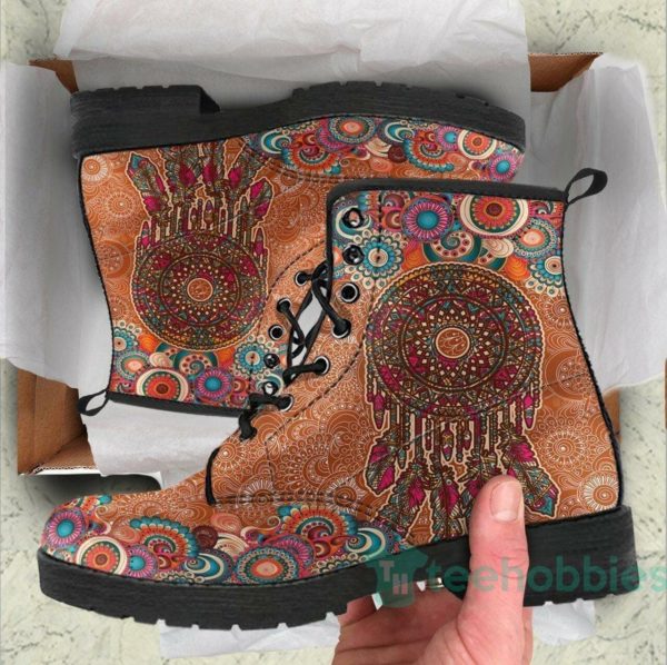 handcrafted paisley dreamcatcher leather boots shoes 1 FQpFe 600x598px Handcrafted Paisley Dreamcatcher Leather Boots Shoes