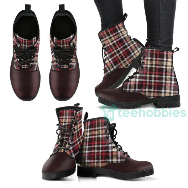 handcrafted preppy plaid leather boots shoes 1 fpErS 600x600px Handcrafted Preppy Plaid Leather Boots Shoes