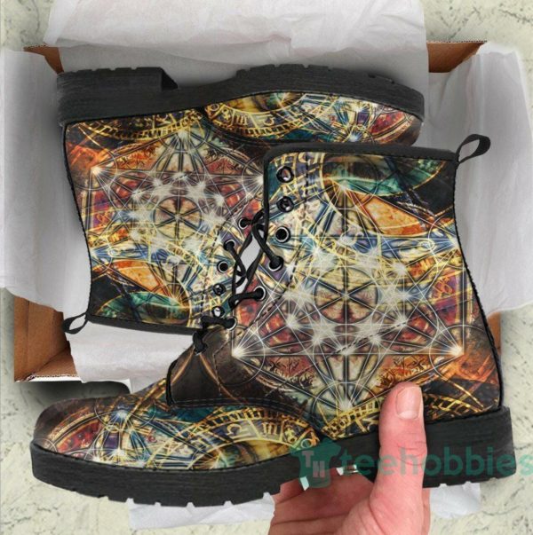 handcrafted sacred geometry leather boots shoes 1 f7ngc 600x603px Handcrafted Sacred Geometry Leather Boots Shoes
