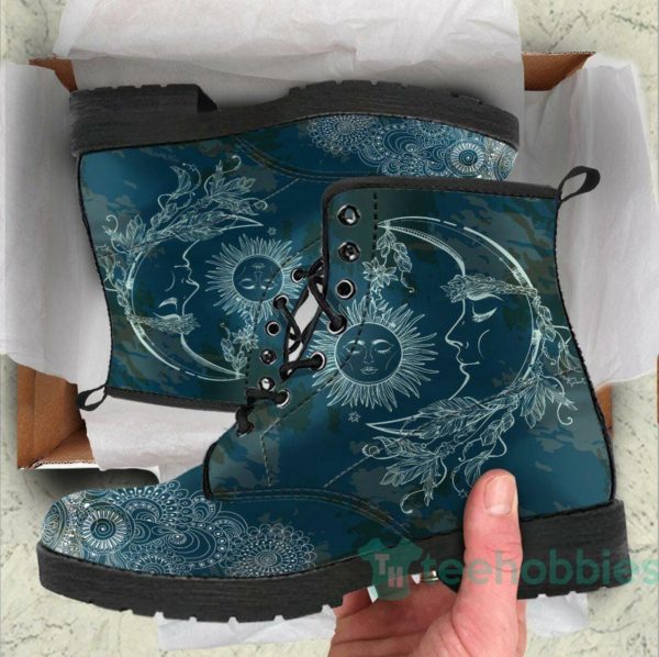 handcrafted sun and moon leather boots shoes 1 Kk3ut 600x598px Handcrafted Sun And Moon Leather Boots Shoes