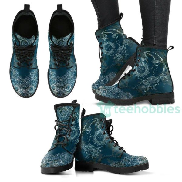 handcrafted sun and moon leather boots shoes 1 yi88Q 600x600px Handcrafted Sun And Moon Leather Boots Shoes