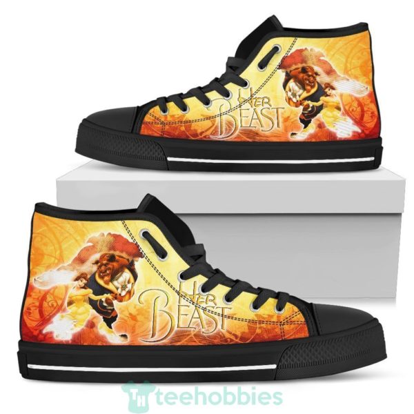 her beast his beauty high top shoes couple gift 1 7yyZ6 600x600px Her Beast His Beauty High Top Shoes Couple Gift