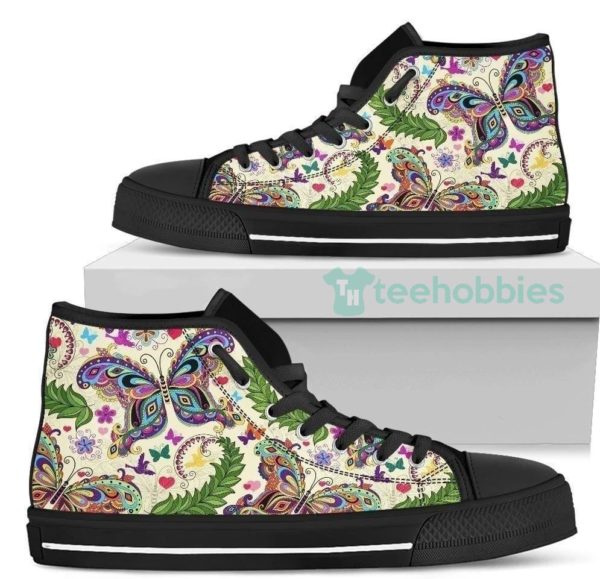 hippie butterfly high top shoes 1 FvxjY 600x579px Hippie Butterfly High Top Shoes