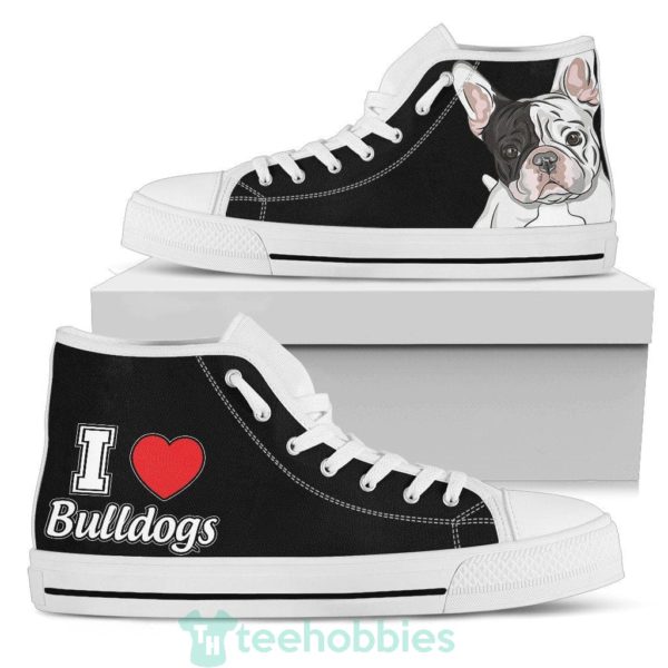 i love french bulldog sneakers high top shoes 2 h4aGV 600x600px I Love French Bulldog Sneakers High Top Shoes