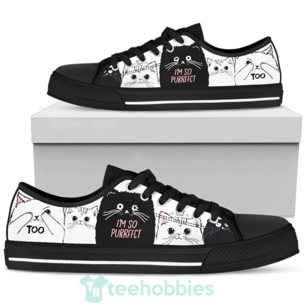 im so purrfect cat sneakers low top shoes for cat lover 1 uRln8 600x600px I'm So Purrfect Cat Sneakers Low Top Shoes For Cat Lover