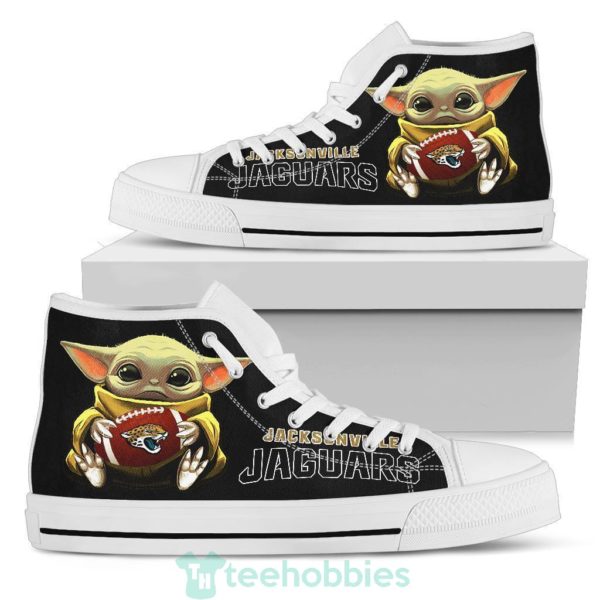 jaguars cute baby yoda high top shoes fan gift 3 47Dp3 600x600px Jaguars Cute Baby Yoda High Top Shoes Fan Gift