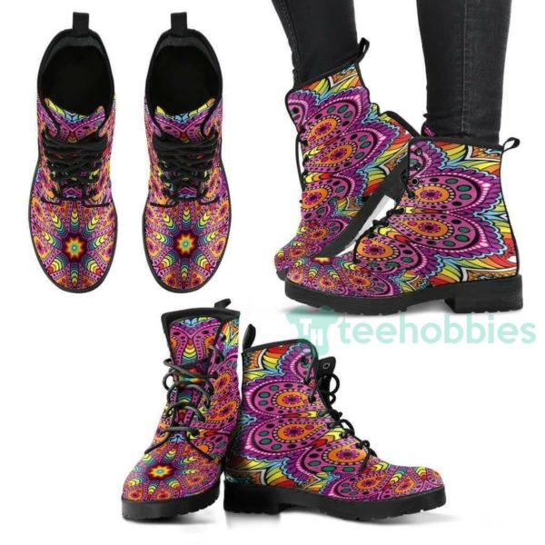 joy of life mandala leather boots shoes 1 Kdtgp 600x600px Joy Of Life Mandala Leather Boots Shoes