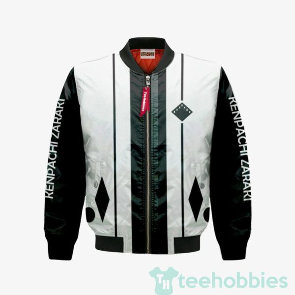 kenpachi zaraki eleventh division custom bleach cosplay bomber jacket 1 9Wprz 600x600px Kenpachi Zaraki Eleventh Division Custom Bleach Cosplay Bomber Jacket