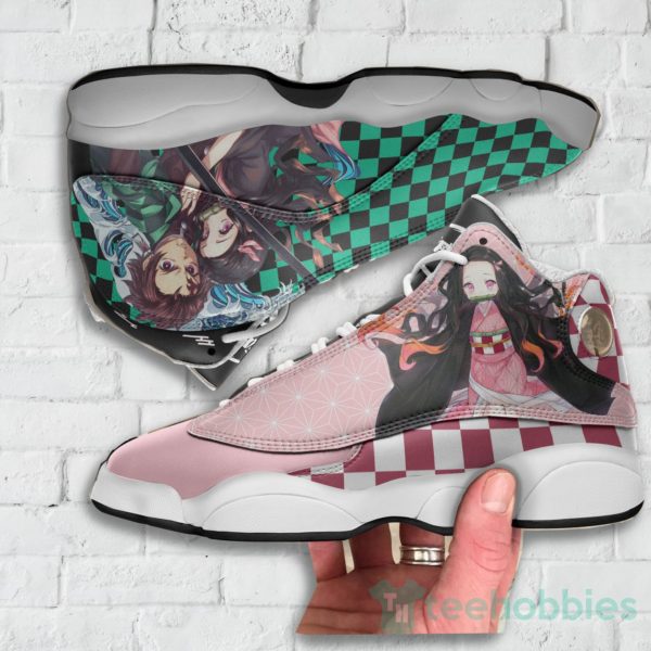 kny tanjiro x nezuko custom kny anime air jordan 13 shoes 3 1o17T 600x600px KnY Tanjiro x Nezuko Custom KNY Anime Air Jordan 13 Shoes