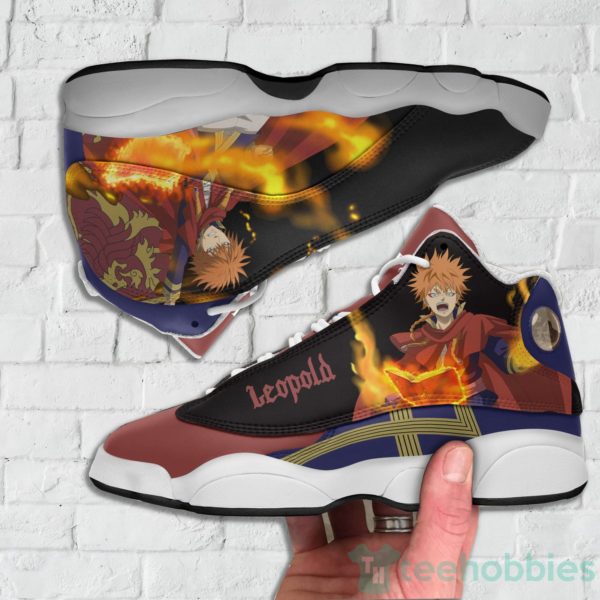 leopold vermillion custom black clover anime air jordan 13 shoes 3 OzNKl 600x600px Leopold Vermillion Custom Black Clover Anime Air Jordan 13 Shoes