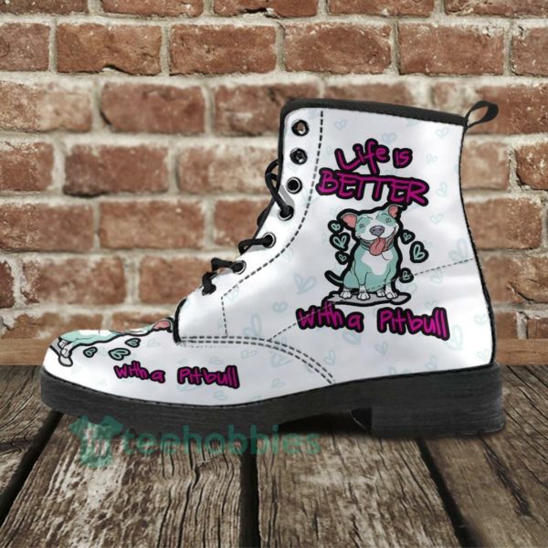 life is better with a pitbull faux leather ankle leather boots shoes 1 fnEVc 600x600px Life Is Better With A Pitbull Faux Leather Ankle Leather Boots Shoes