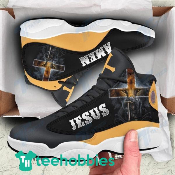lion jesus amen air jordan 13 sneaker shoes 1 zolcw 600x600px Lion Jesus Amen Air Jordan 13 Sneaker Shoes