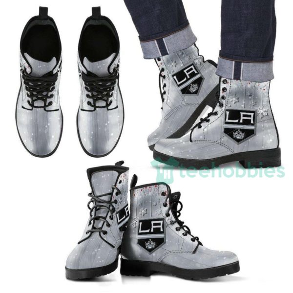los angeles kings grey leather boots shoes 1 rcJd4 600x600px Los Angeles Kings Grey Leather Boots Shoes