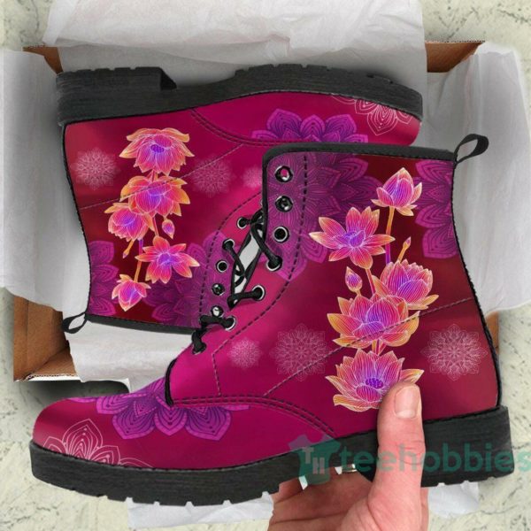 lotus flower handcrafted leather boots shoes 1 Qx8Vl 600x600px Lotus Flower Handcrafted Leather Boots Shoes