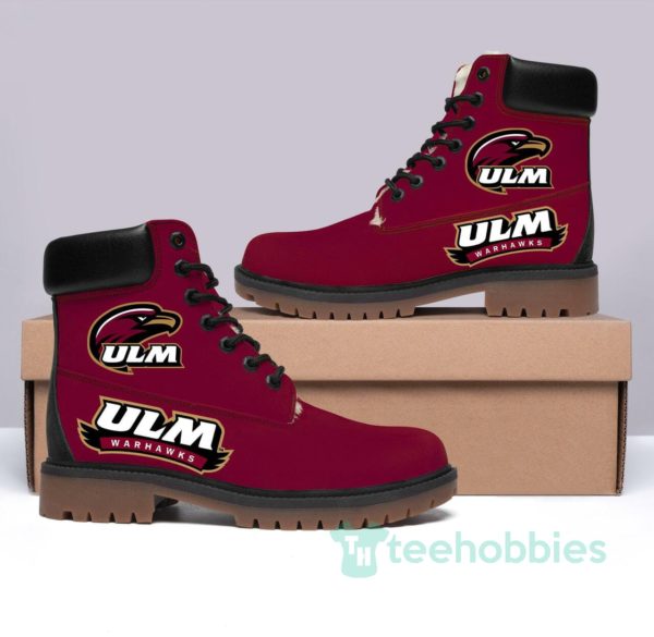 louisianamonroe warhawks football leather boots men women shoes 1 ExsHx 600x585px LouisianaMonroe Warhawks Football Leather Boots Men Women Shoes
