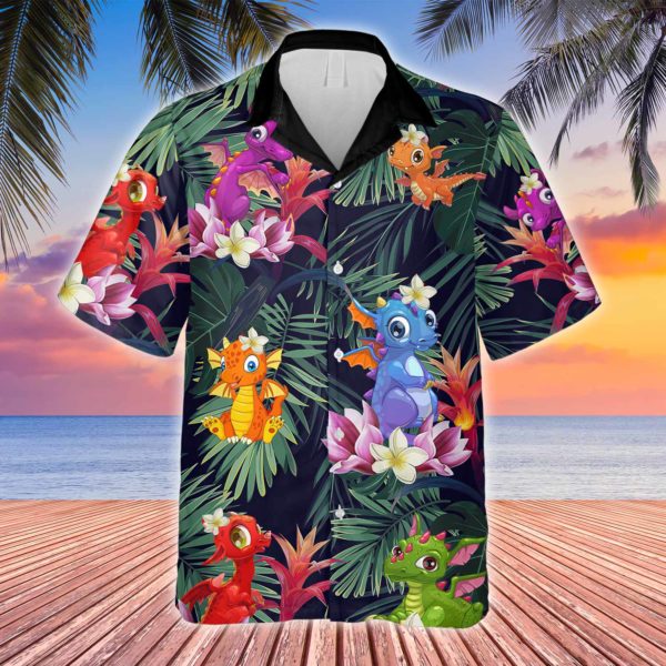 lovely dragons hawaiian shirtmpwat 600x600px Cute Dragons Happy Summer Hawaiian Shirt