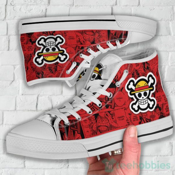luffy jolly roger high top canvas shoes 3 8ToI6 600x600px Luffy Jolly Roger High Top Canvas Shoes