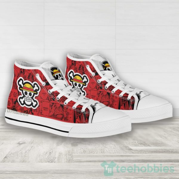 luffy jolly roger high top canvas shoes 4 mauGC 600x600px Luffy Jolly Roger High Top Canvas Shoes