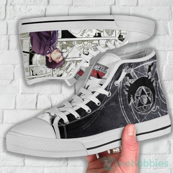 maes hughes high top canvas shoes custom fullmetal alchemist 3 8Gowl 600x600px Maes Hughes High Top Canvas Shoes Custom Fullmetal Alchemist