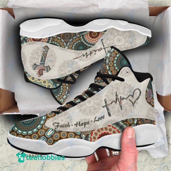 mandala faith hope love air jordan 13 sneaker shoes 1 xKkt9 600x600px Mandala Faith Hope Love Air Jordan 13 Sneaker Shoes