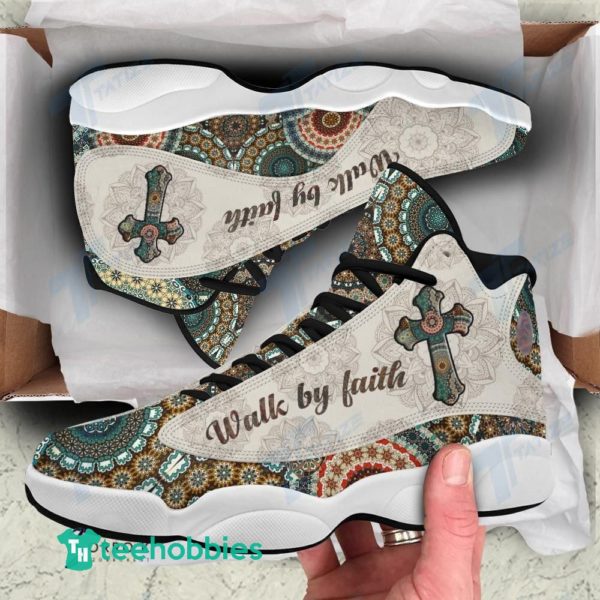 mandala pattern jesus air jordan 13 sneaker shoes 1 IFZW8 600x600px Mandala Pattern Jesus Air Jordan 13 Sneaker Shoes