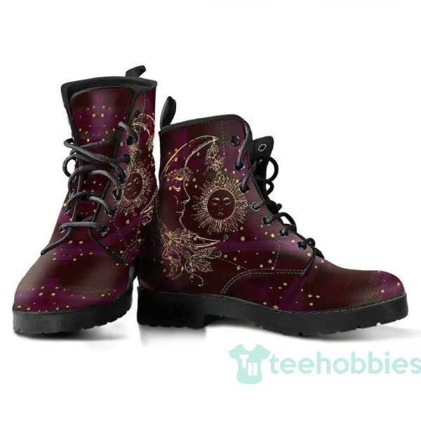 maroon sun and moon leather boots shoes 1 2KbGG 600x600px Maroon Sun And Moon Leather Boots Shoes