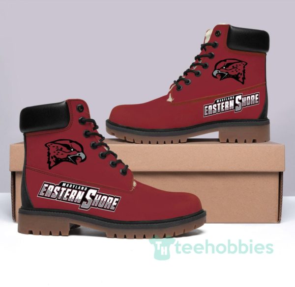 maryland eastern shore hawks football leather boots men women shoes 1 eSHeN 600x585px Maryland Eastern Shore Hawks Football Leather Boots Men Women Shoes