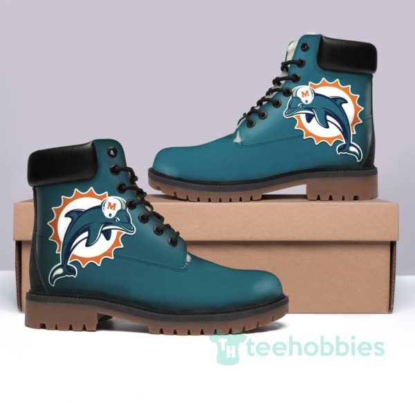 miami dolphins football leather boots men women 1 sEZiu 600x582px Miami Dolphins Football Leather Boots Men Women