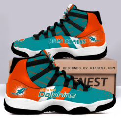 Miami Dolphins For Fans Air Jordan 11 Shoes - Men's Air Jordan 11 - Orange