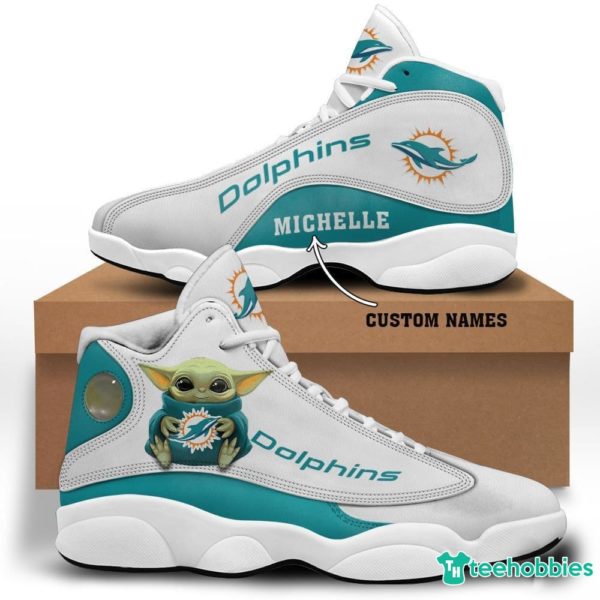 miami dolphins grogu baby yoda custom personalised air jordan 13 shoes mens womens 1 CFB7M 600x600px Miami Dolphins Grogu Baby Yoda Custom Personalised Air Jordan 13 Shoes s