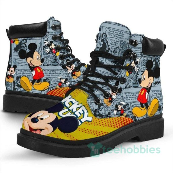mickey mouse rock band leather boots men women shoes 1 x4XiE 600x600px Mickey Mouse Rock Band Leather Boots Men Women Shoes